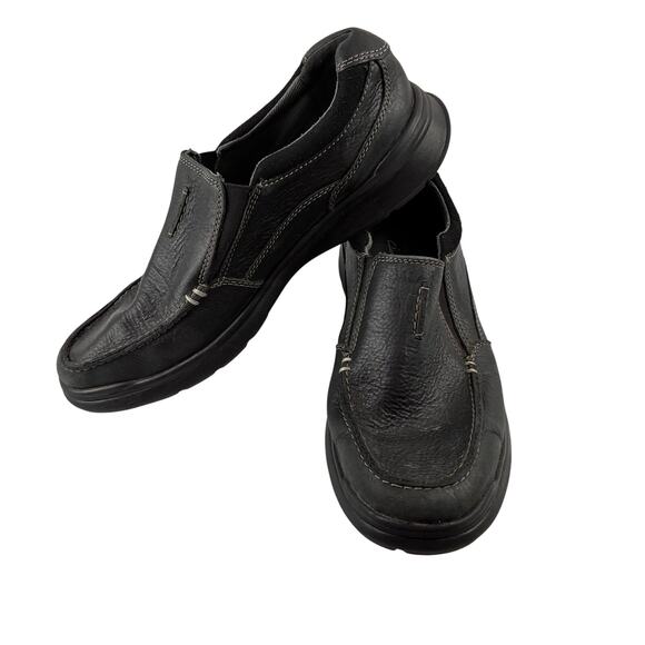 Clarks Cotrell Free Loafer Men's 11.5 Oily Black Leather Slip On Shoes - Picture 1 of 11